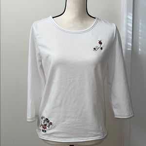 Disney Mickey Minnie 3/4 Sleeve Tee Shirt